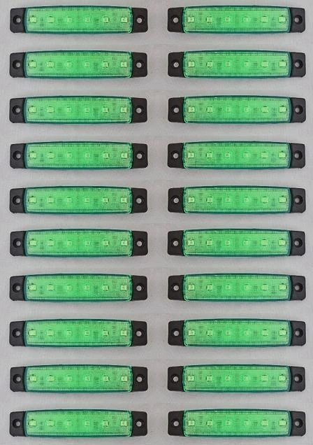 20 pcs 12V LED Green Position Side Marker Lights Truck Car ATV Camper Boat Van