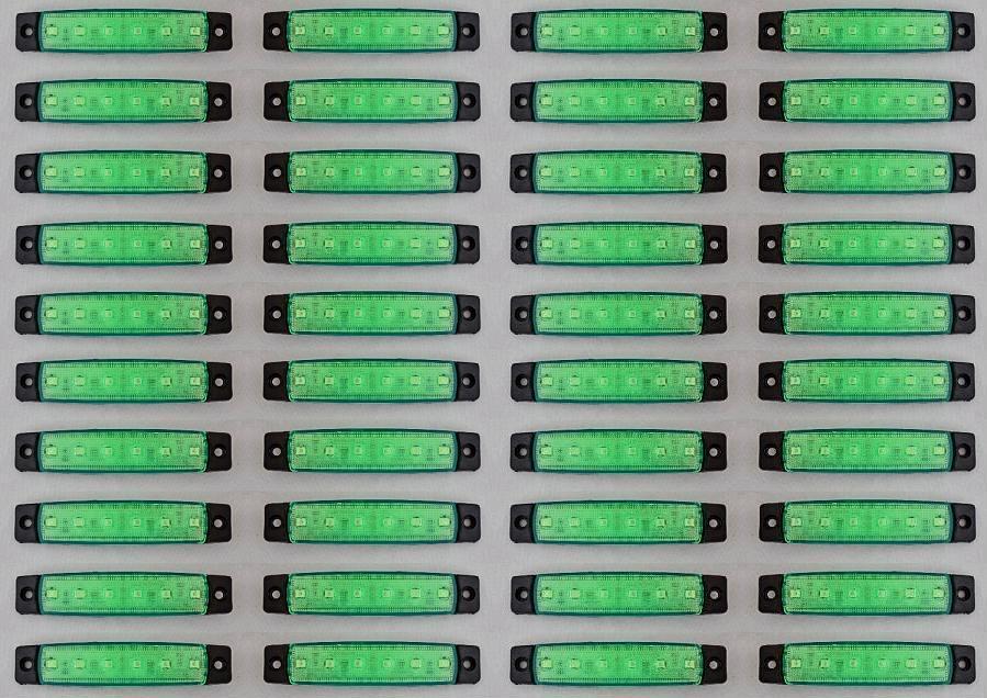 40x Green 24V LED Side Rear Marker Light Lamp for Scania Volvo Iveco Ford Trucks