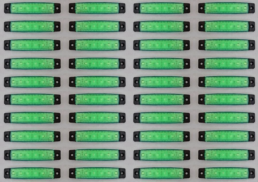 40x Green 24V LED Side Rear Marker Light Lamp for Scania Volvo Iveco Ford Trucks