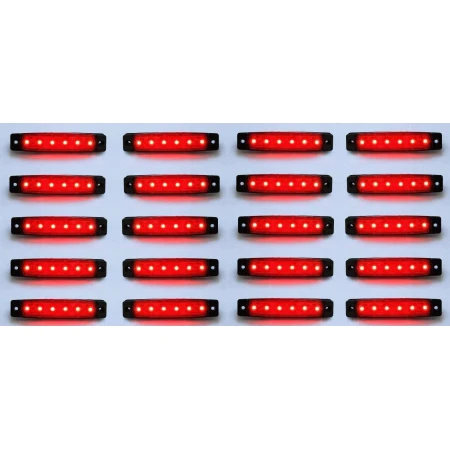 20 pcs Red 24V LED Rear Side Position Marker Lights Truck Lorry Trailer Bus Van