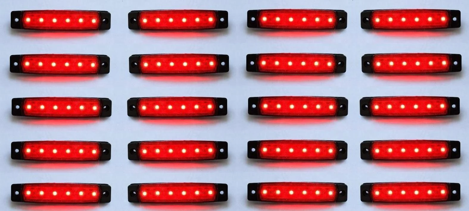 20 pcs Red 24V LED Rear Side Position Marker Lights Truck Lorry Trailer Bus Van