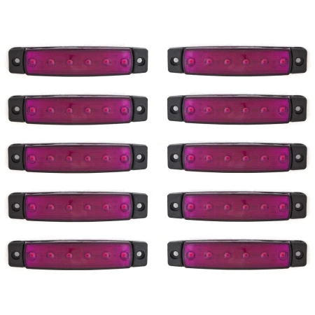 10x PURPLE 12V LED Side Rear Marker Light Lamp Truck Trailer Van Chassis Lorry