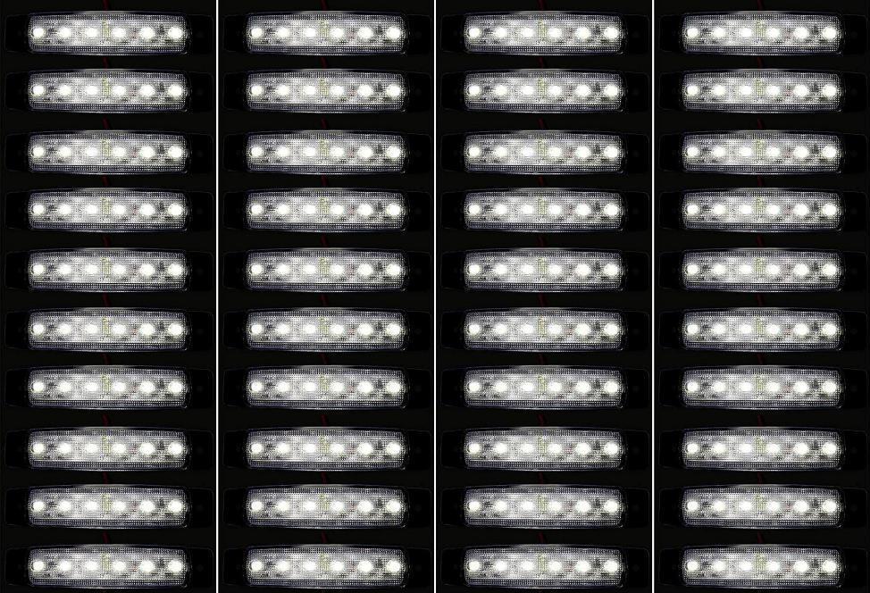 Set of 40 pcs 12V LED White Front Side Position Marker Lights Truck Trailer Car