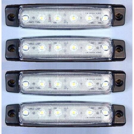 4x 24V LED FRONT WHITE CLEAR SIDE MARKER LIGHTS LAMP TRUCK TRAILER LORRY BUS VAN