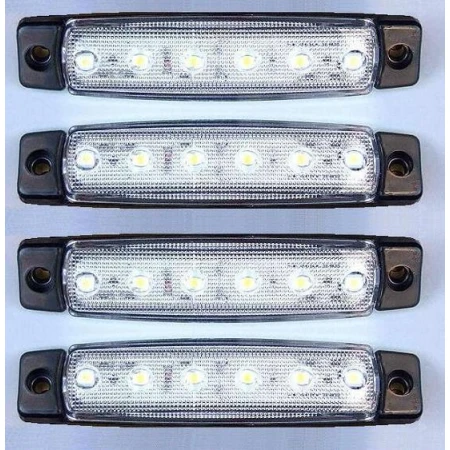 4x 24V LED FRONT WHITE CLEAR SIDE MARKER LIGHTS LAMP TRUCK TRAILER LORRY BUS VAN