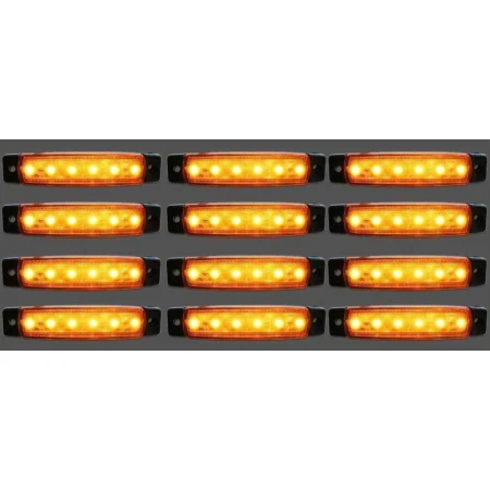 12 pcs x 24V 6 LED Side Marker Orange Amber Indicators Lights Truck Trailer Bus