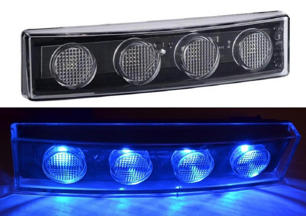 2 x LED Front Sunvisor Marker Blue Lights for Scania R P G Trucks with Visor