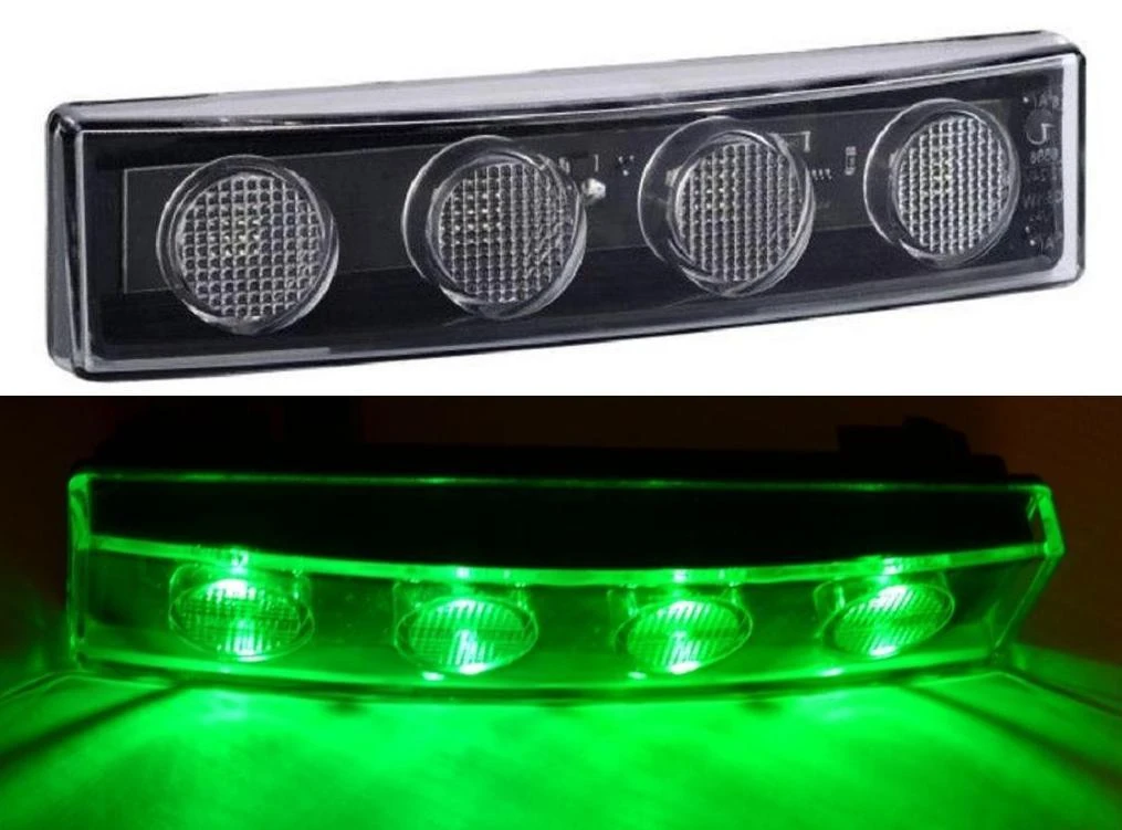 2x LED Front Sunvisor Marker GREEN Lights OEM 1910437 for Scania P/R/G series