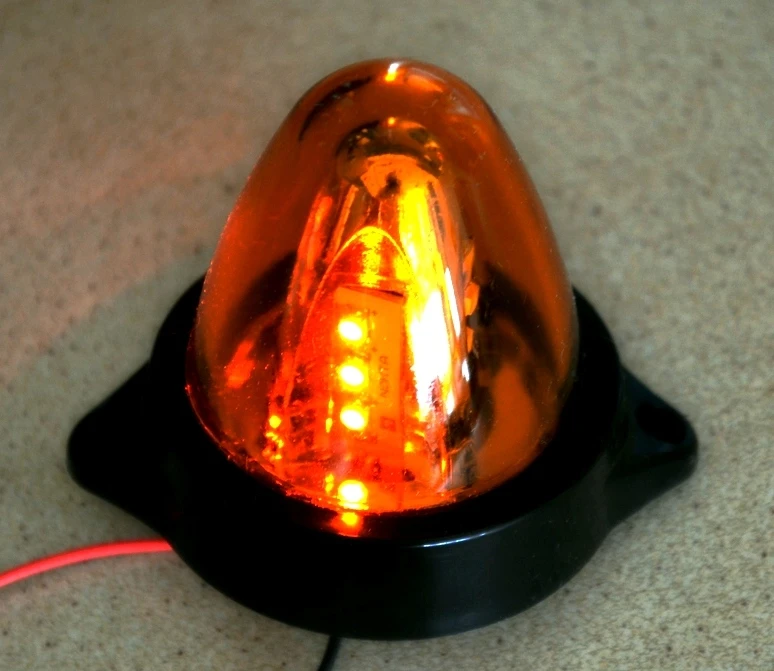 1x 24V Amber LED Marker Lights Rotating Spinning Truck Trailer Chassis Lorry Van