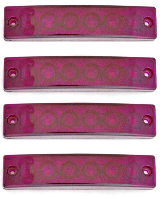 4 pcs 24V LED Violet Side Clearance Marker Lights Lamps for Scania MAN DAF Volvo