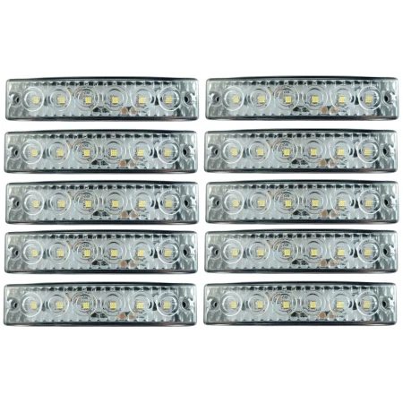 10 x 12V LED White Front Marker Lights Position Side Lamps Truck Trailer Car