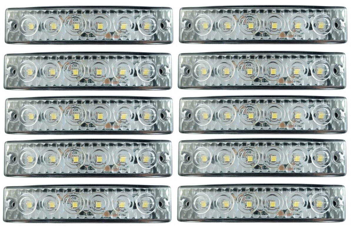 10 x 12V LED White Front Marker Lights Position Side Lamps Truck Trailer Car