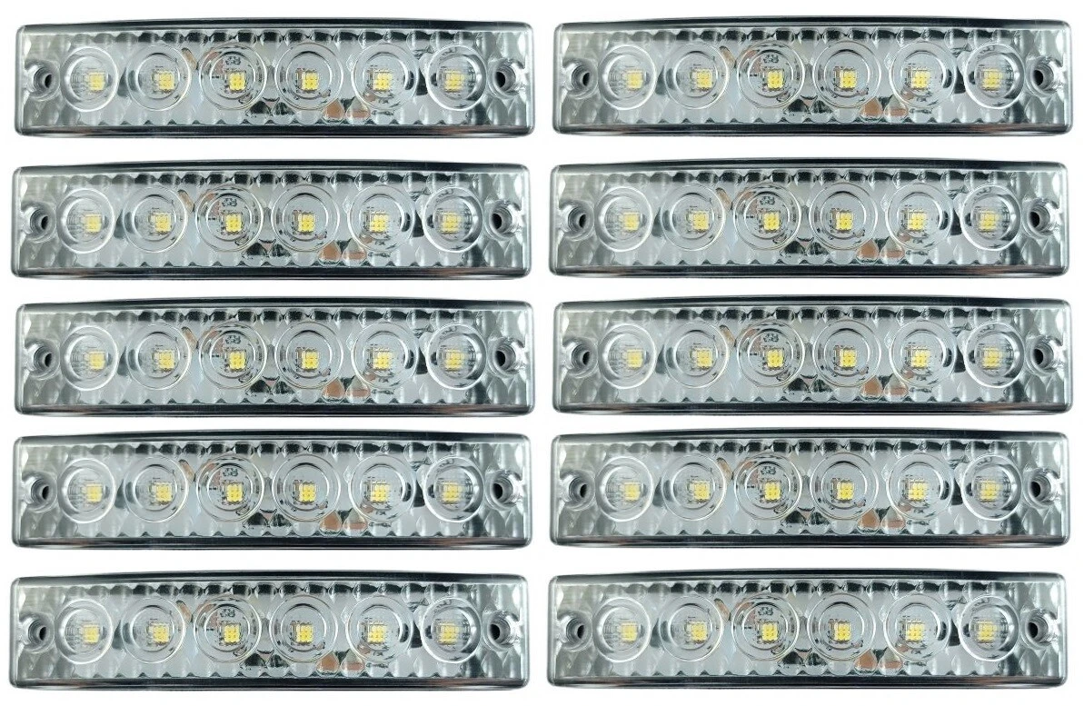 10 x 12V LED White Front Marker Lights Position Side Lamps Truck Trailer Car