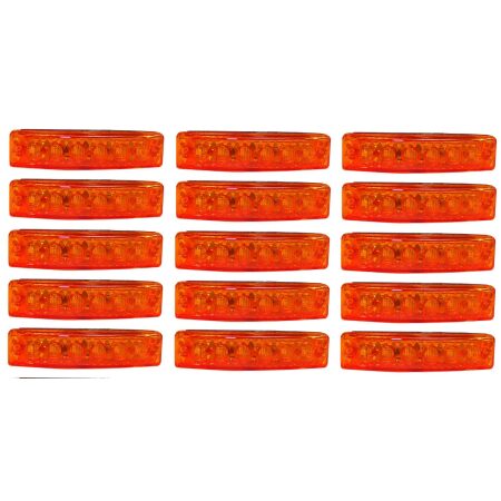 15x Orange 24V LED Side Marker Amber Light Indicator for Truck Trailer Van Bus