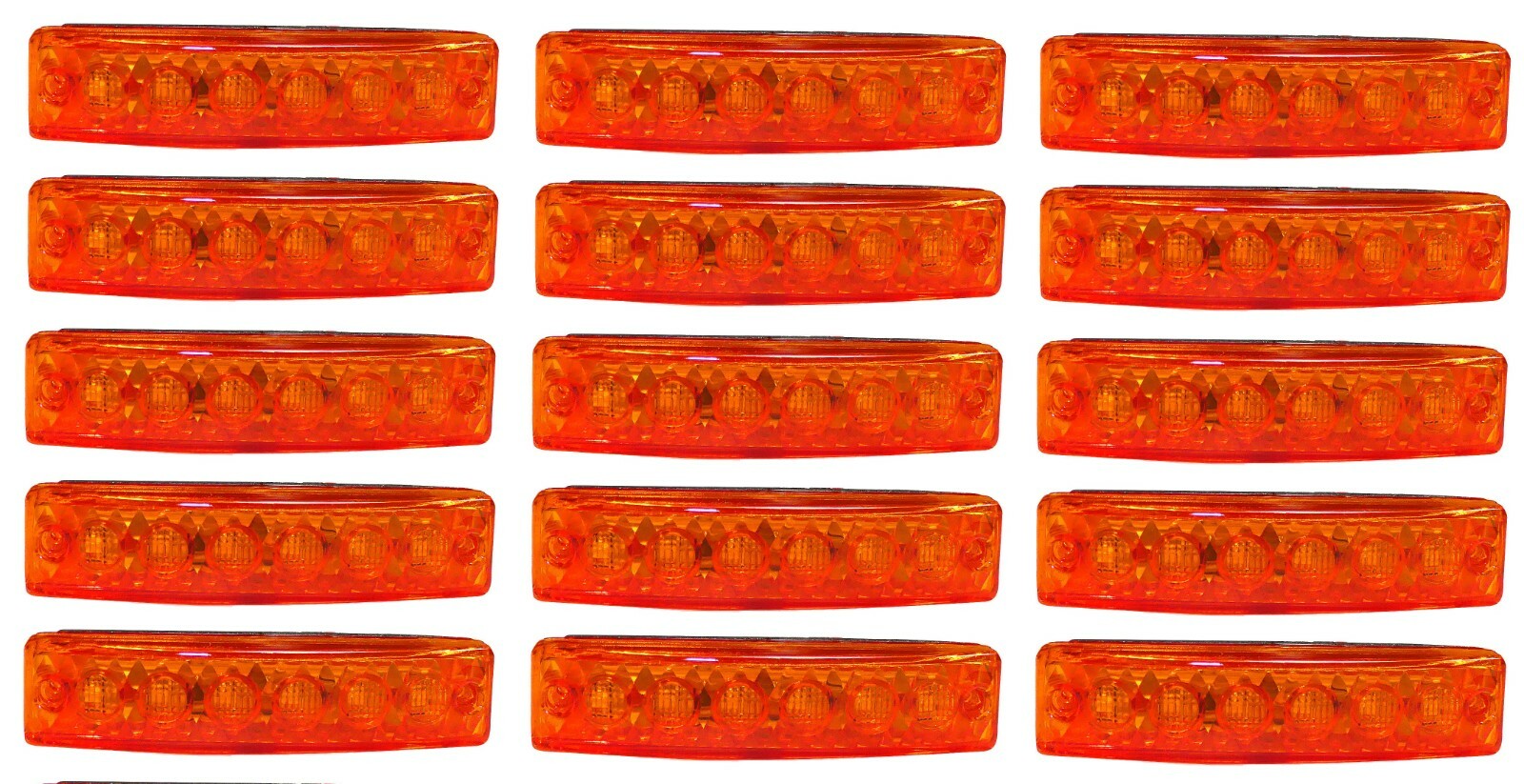 15x Orange 24V LED Side Marker Amber Light Indicator for Truck Trailer Van Bus
