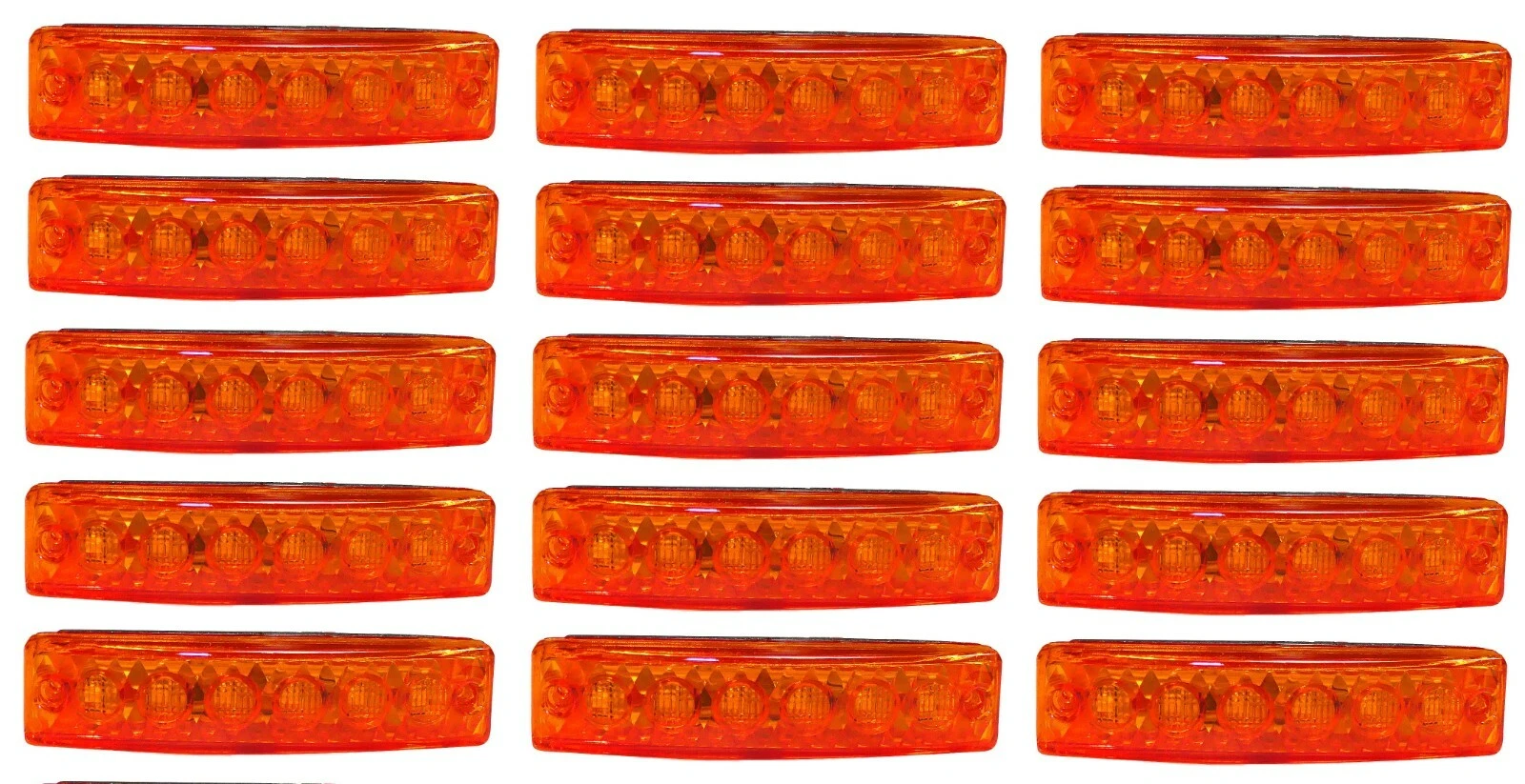15x Orange 24V LED Side Marker Amber Light Indicator for Truck Trailer Van Bus