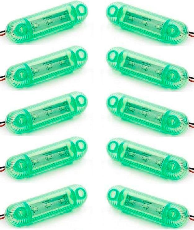10x Green 12V LED Front Side Outline Marker Lights Truck Car Caravan ATV Boat