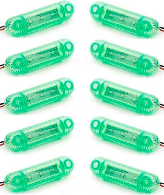 10x Green 12V LED Front Side Outline Marker Lights Truck Car Caravan ATV Boat