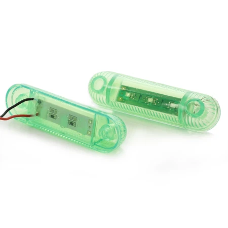 LED Side Marker Green Lights 24V x 2 for Iveco Mercedes Volvo DAF Scania