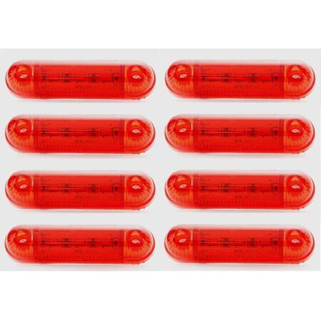Red LED Rear Marker Lights 24V x 8 for Truck Chassis Trailer Car Transporters