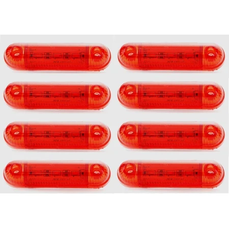 Red LED Rear Marker Lights 24V x 8 for Truck Chassis Trailer Car Transporters