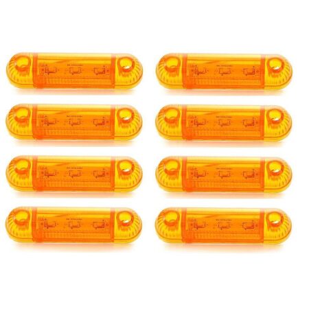 8 x ORANGE SIDE MARKER LED LIGHTS VAN BUS TRUCK INDICATOR POSITION LAMPS 24V