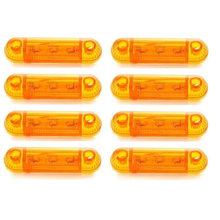 8 x ORANGE SIDE MARKER LED LIGHTS VAN BUS TRUCK INDICATOR POSITION LAMPS 24V