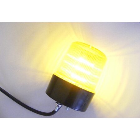 LED Warning Beacon 12V/24V – Amber Flashing & Rotating Emergency Light (Bolt Mount)