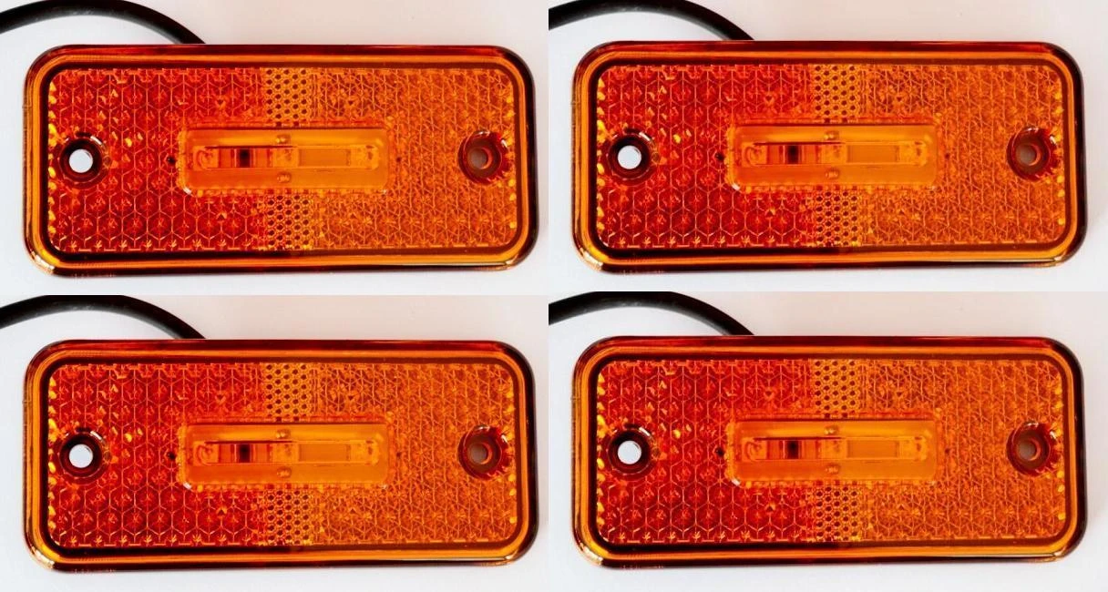 4x LED Side Position Marker 24V Lights Orange Lamps for Truck Trailer Lorry Bus