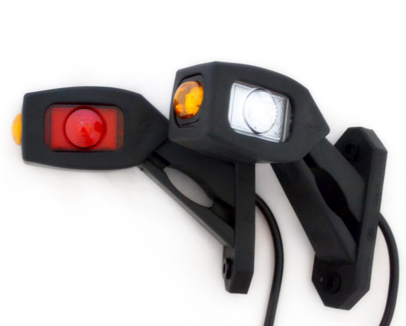 ES 2x Red/White 12-24V LED Neon Rear Side Marker Lights – For Truck, Trailer, Lorry, Bus, Van