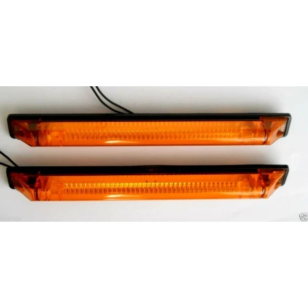 2 x 12/24V LED Orange Outline Marker Lights Side Lamp For Tractors Trucks Lorry