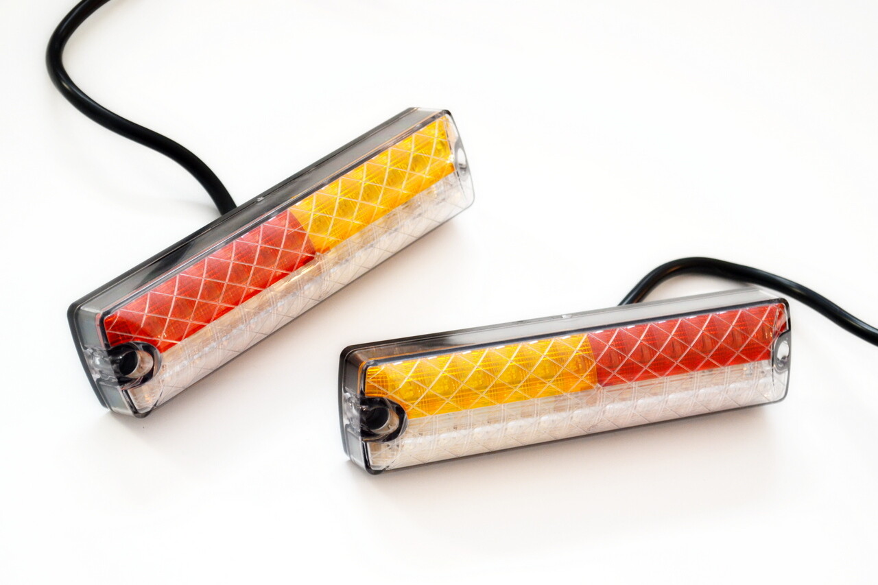 2x 12-24V LED Rear Tail Long Lights 4 Functions for Scania Iveco DAF Volvo MAN