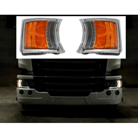 2x LED TURN SIGNAL INDICATORS for SCANIA R P G w/ DAYTIME RUNNING LAMP 2442637