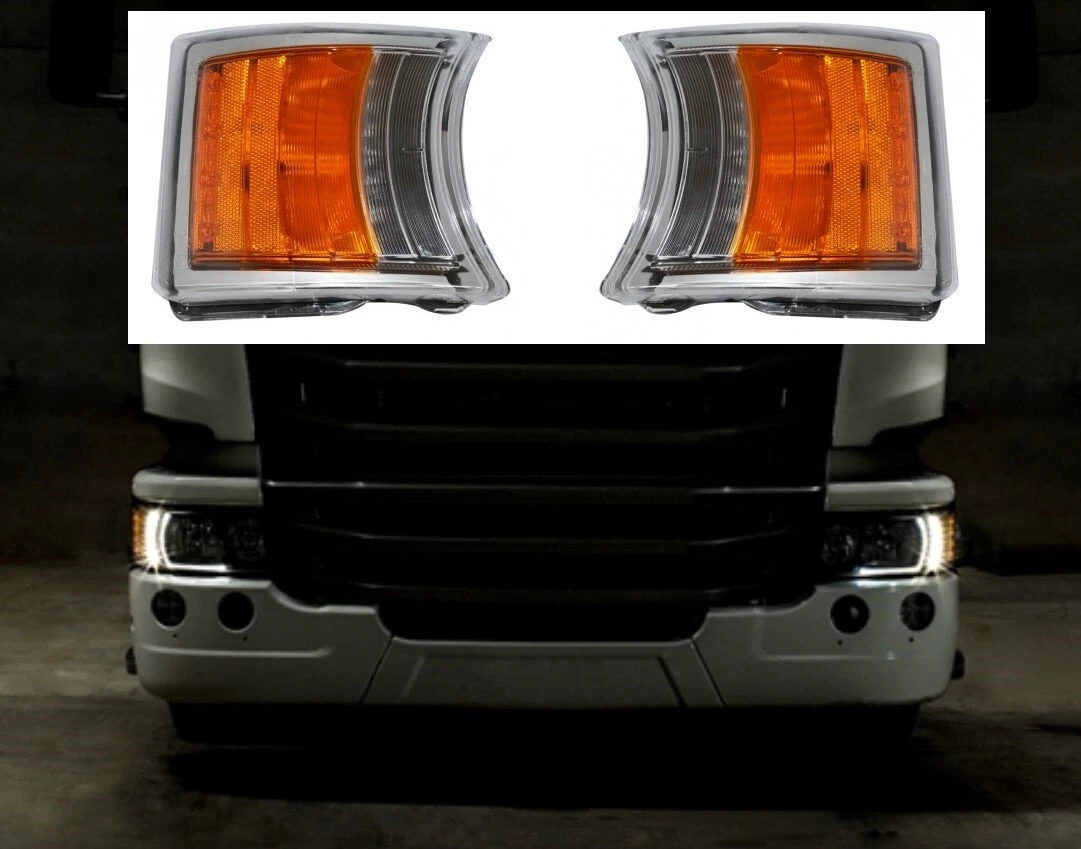 2x LED TURN SIGNAL INDICATORS for SCANIA R P G w/ DAYTIME RUNNING LAMP 2442637