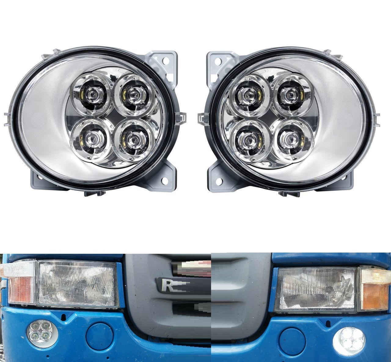 for Scania LED DRL Lights 24V (2004–2016 P/G/R/T) – Daytime Running Lamp Set LH & RH (OEM 1931613 / 1931614)