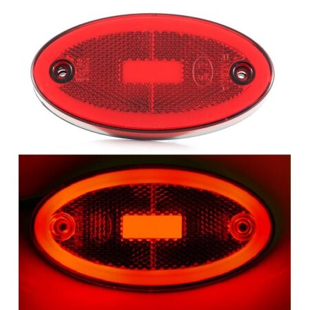 Oval 12/24V LED 2 x Position & Stop Brake Lights for Truck Chassis Trailer Bus
