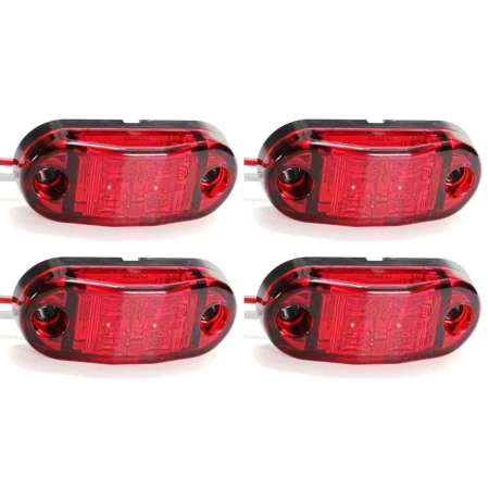 4 x 12V Side Red Rear Marker Lights LED for Ford Renault VW Man Volvo Trucks