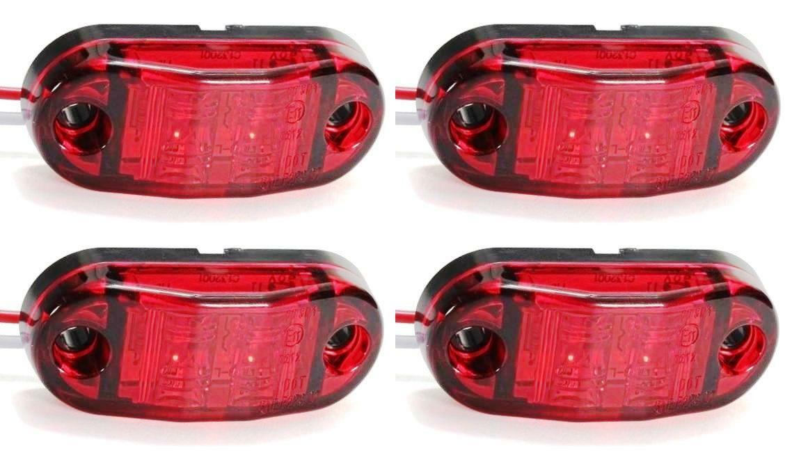 4x 24V LED Red Rear Marker Lights for Truck Ford Renault MAN DAF SCANIA VOLVO