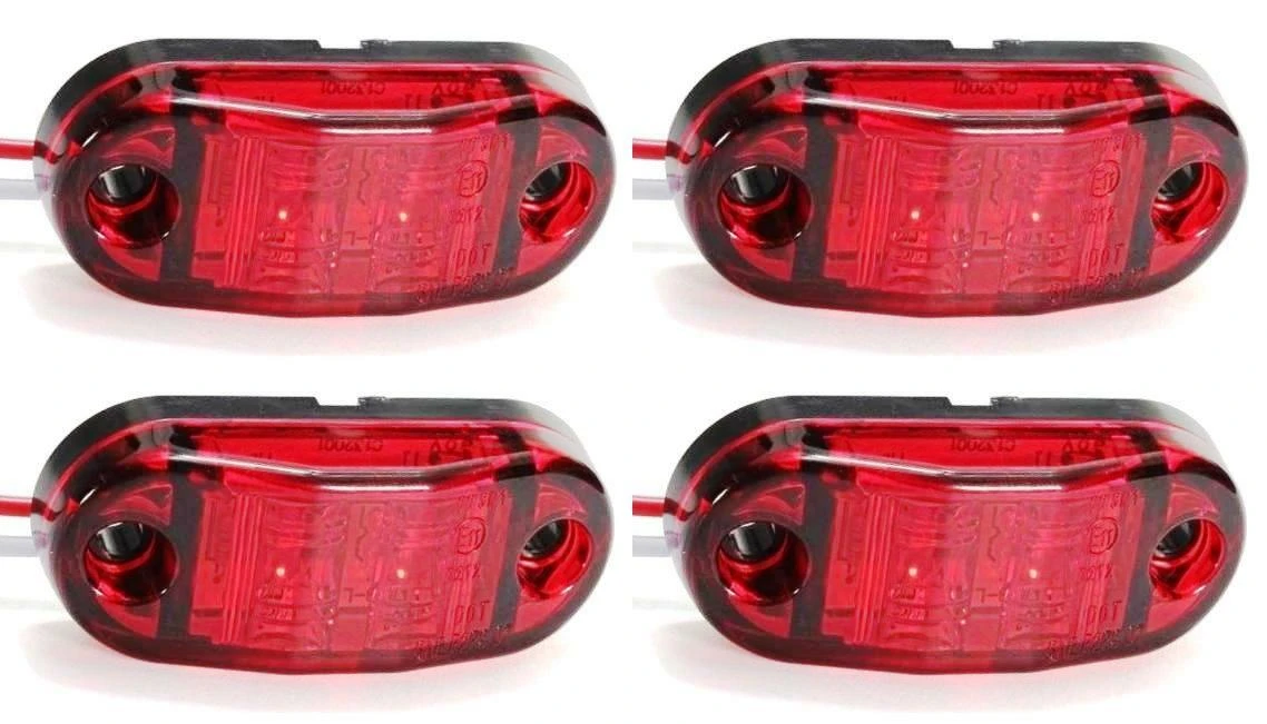 4x 24V LED Red Rear Marker Lights for Truck Ford Renault MAN DAF SCANIA VOLVO