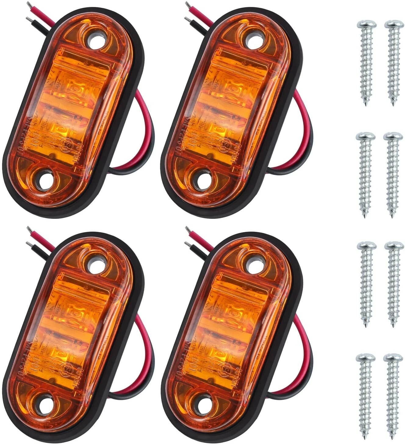 4x 24V LED Orange Side Marker AMBER Lights for Truck Chassis Trailer Camper SUV