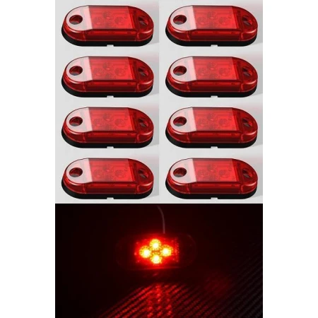 8x 24V Side Rear Tail Marker RED Lights for Scania Volvo Ford DAF MAN Trucks