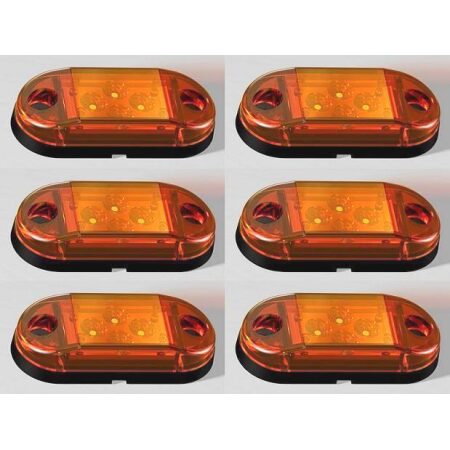 6x 24V LED Orange Amber Rear Side Clearance Marker Lights Truck Trailer Tipper