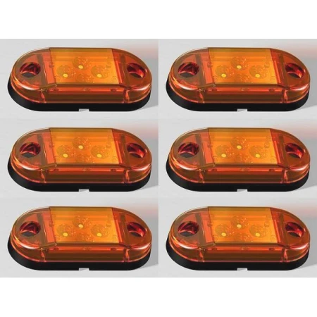 6x 24V LED Orange Amber Rear Side Clearance Marker Lights Truck Trailer Tipper