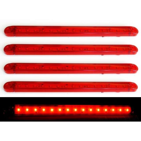 5x Long Rear Side Marker Lights Lamps 12/24V RED LED 230mm Truck Trailer Chassis
