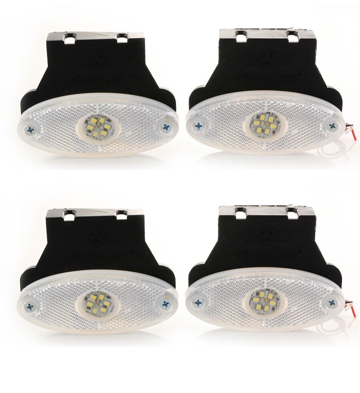 4x 24V LED White Front Side Position Reflective Marker Light Truck Trailer Lorry