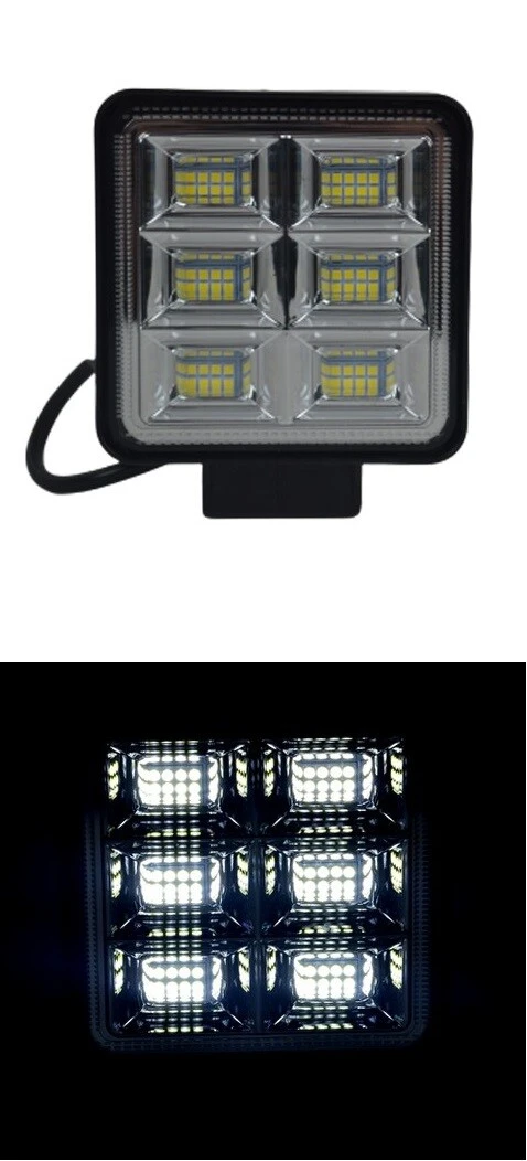 2 pcs 10-30V Square Work Lamps 64W 8 LEDs Lights Truck Car ATV Tractor Caravan