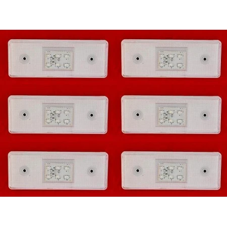 6 x 24V Front Side WHITE Marker 6 LEDs Lights  for Trailer Truck Chassis Lorry