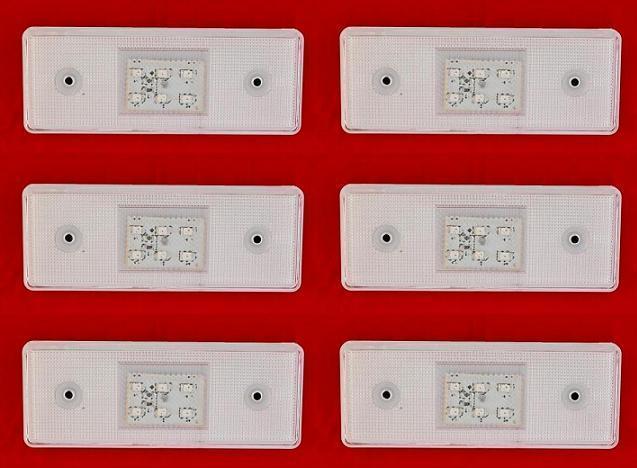 6 x 24V Front Side WHITE Marker 6 LEDs Lights  for Trailer Truck Chassis Lorry
