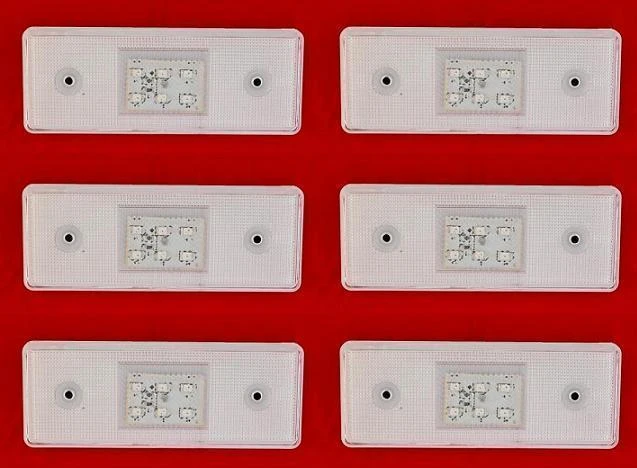 6 x 24V Front Side WHITE Marker 6 LEDs Lights  for Trailer Truck Chassis Lorry