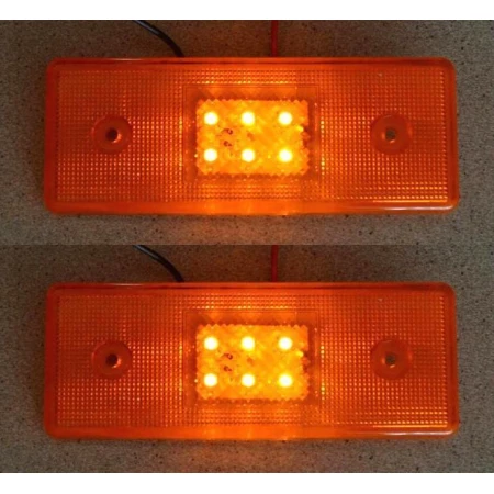 2 pcs 12V Amber Side Marker Lights Lamps Truck Trailer Lorry Chassis Caravan Bus